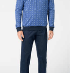 Pigiama Serafino Lungo Uomo Cotone Perofil VPRT93389 - Biancheria da sogno Pedata