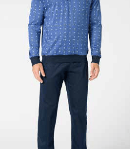 Pigiama Serafino Lungo Uomo Cotone Perofil VPRT93389 - Biancheria da sogno Pedata