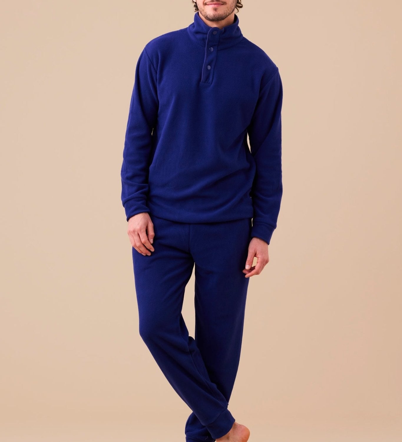 Pigiama Serafino Micropile Uomo Noi Di Notte FC3198 - Biancheria da sogno Pedata