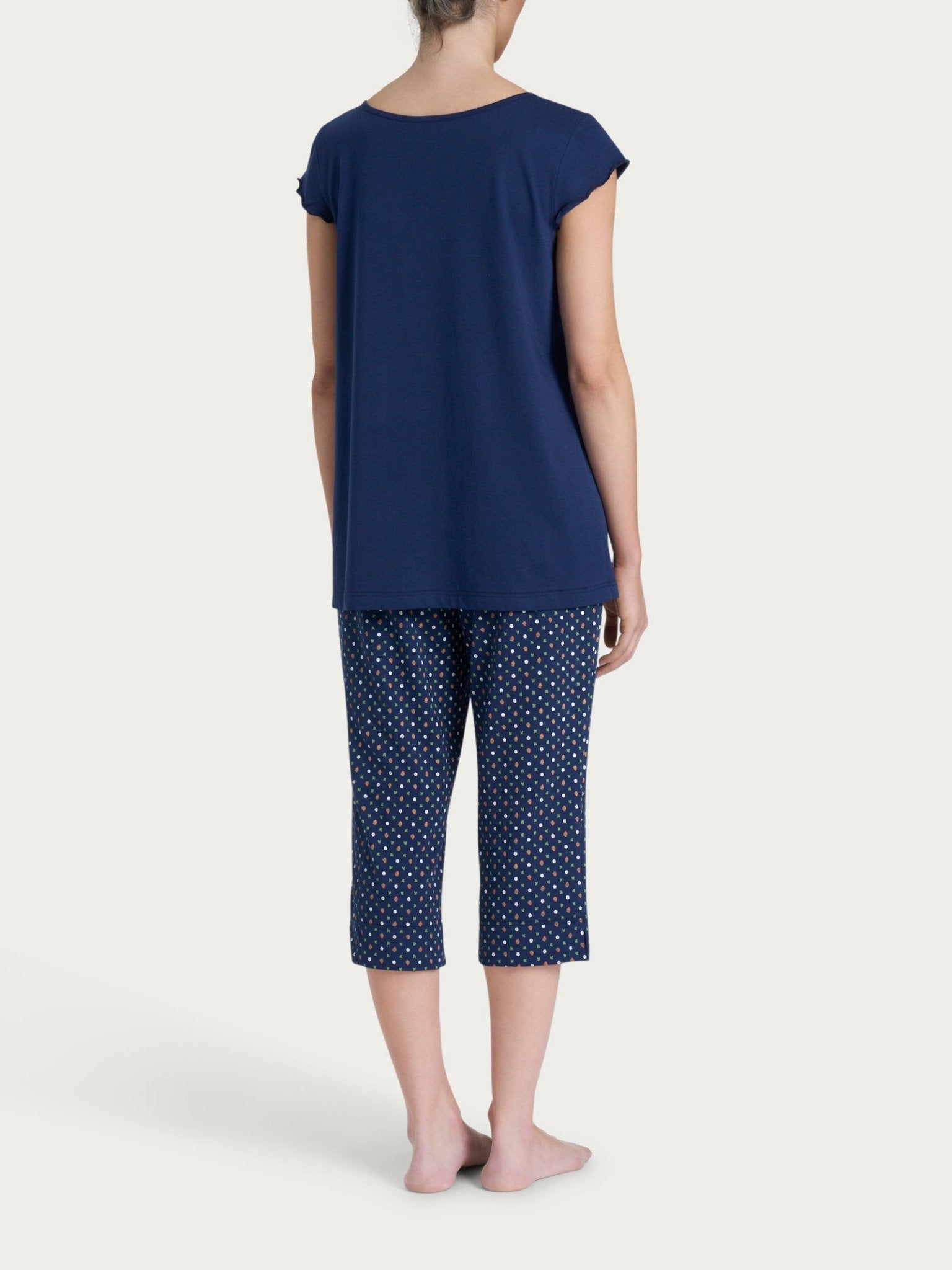 Pigiama Serafino Pinocchietto Donna Ragno DP44NB - Biancheria da sogno Pedata