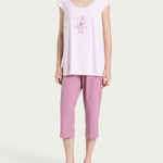 Pigiama Serafino Pinocchietto Donna Ragno DP44NB - Biancheria da sogno Pedata