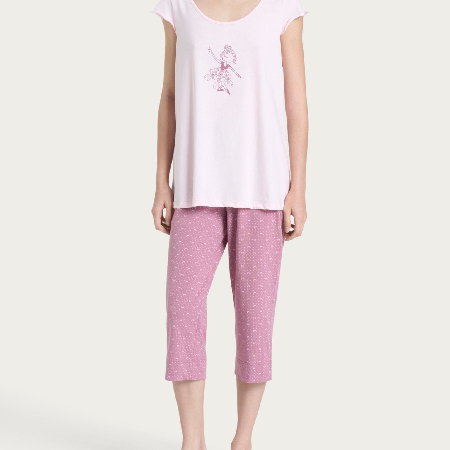 Pigiama Serafino Pinocchietto Donna Ragno DP44NB - Biancheria da sogno Pedata