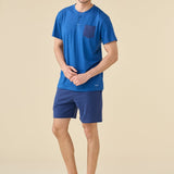 Pigiama Serafino Uomo Cotone M/C P/C Noi Di Notte FC3262 - Biancheria da sogno Pedata