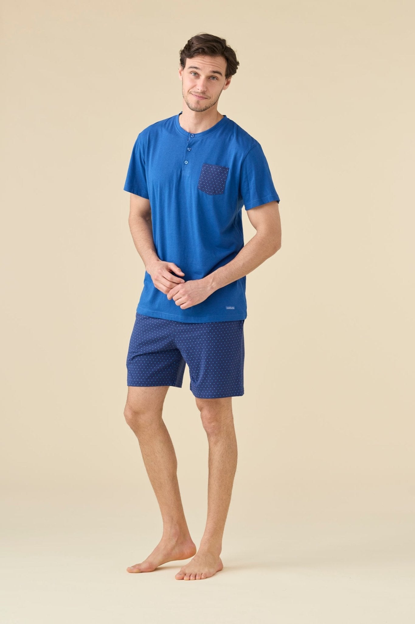 Pigiama Serafino Uomo Cotone M/C P/C Noi Di Notte FC3262 - Biancheria da sogno Pedata