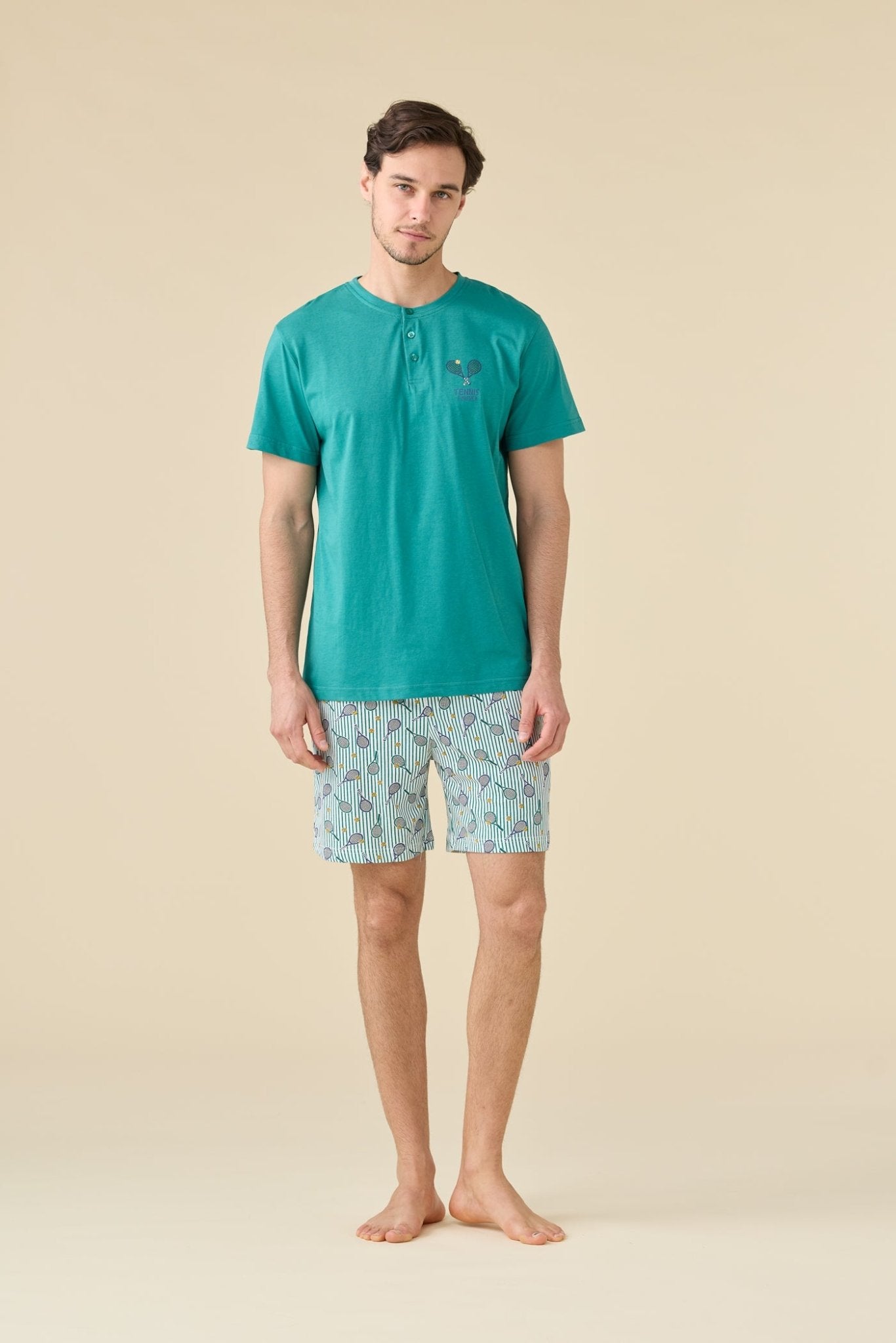 Pigiama Serafino Uomo Cotone M/C P/C Noi Di Notte FC3264 - Biancheria da sogno Pedata