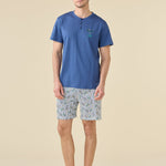 Pigiama Serafino Uomo Cotone M/C P/C Noi Di Notte FC3264 - Biancheria da sogno Pedata