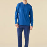 Pigiama Serafino Uomo Cotone M/L P/L Noi Di Notte FC3224 - Biancheria da sogno Pedata