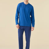 Pigiama Serafino Uomo Cotone M/L P/L Noi Di Notte FC3224 - Biancheria da sogno Pedata