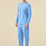 Pigiama Serafino Uomo Cotone M/L P/L Noi Di Notte FC3227 - Biancheria da sogno Pedata
