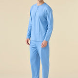 Pigiama Serafino Uomo Cotone M/L P/L Noi Di Notte FC3227 - Biancheria da sogno Pedata