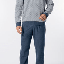 Pigiama Serafino Uomo In Soft Cotton Perofil VPRT93227 - Biancheria da sogno Pedata