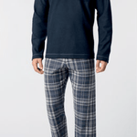 Pigiama Serafino Uomo In Soft Cotton Perofil VPRT93229 - Biancheria da sogno Pedata