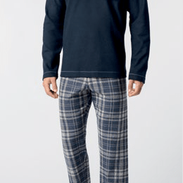 Pigiama Serafino Uomo In Soft Cotton Perofil VPRT93229 - Biancheria da sogno Pedata