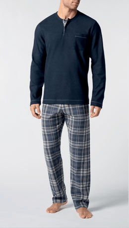 Pigiama Serafino Uomo In Soft Cotton Perofil VPRT93229 - Biancheria da sogno Pedata