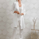 Pigiama S/S P/L + Kimono M/L In Raso da Donna Andra 10009 - Biancheria da sogno Pedata