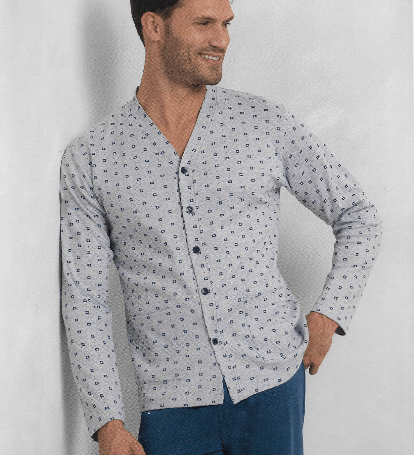 Pigiama Uomo Aperto in Caldo Cotone Il Granchio GP2072 - Biancheria da sogno Pedata