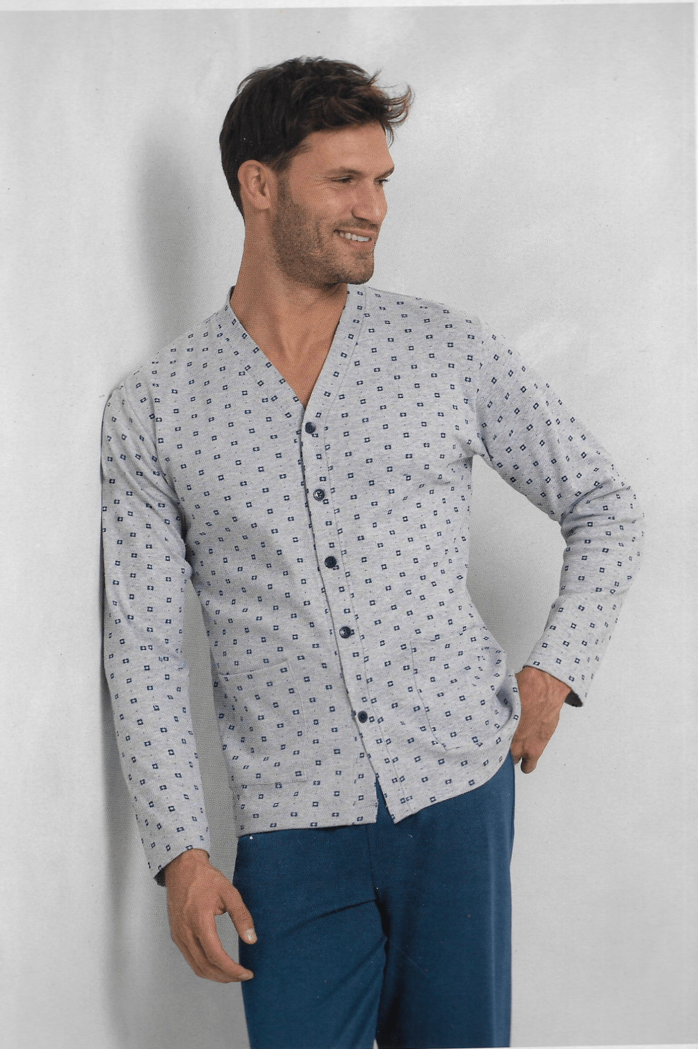 Pigiama Uomo Aperto in Caldo Cotone Il Granchio GP2072 - Biancheria da sogno Pedata