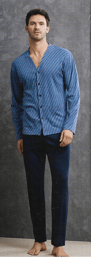 Pigiama Uomo Aperto in Caldo Cotone Il Granchio GP2092 - Biancheria da sogno Pedata