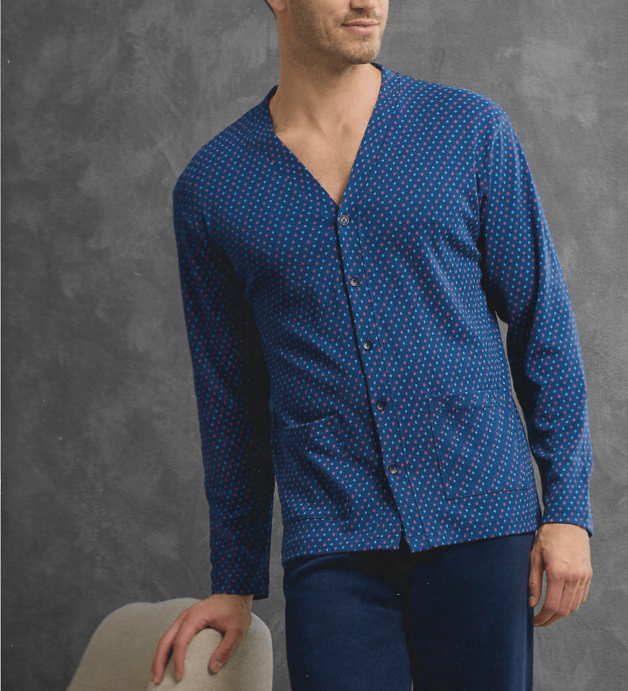 Pigiama Uomo Aperto in Caldo Cotone Il Granchio GP2092 - Biancheria da sogno Pedata