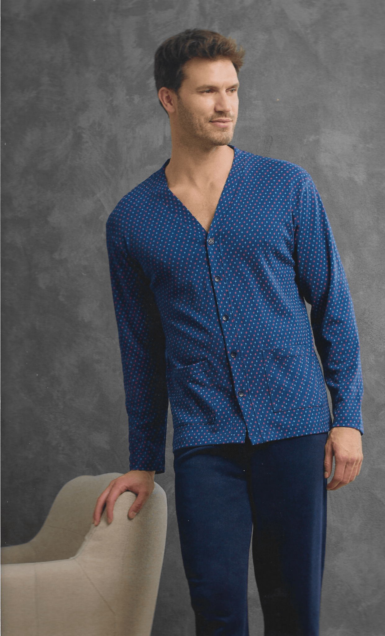 Pigiama Uomo Aperto in Caldo Cotone Il Granchio GP2092 - Biancheria da sogno Pedata