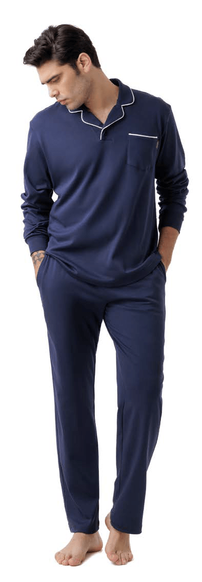 Pigiama Uomo Caldo Cotone Jamas IJ9455 - Biancheria da sogno Pedata