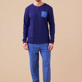 Pigiama Uomo Caldo Cotone Noi di Notte FC3147AS - Biancheria da sogno Pedata