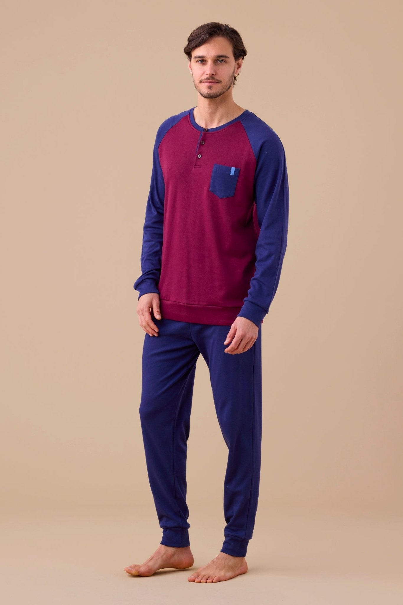 Pigiama Uomo Caldo Cotone Noi di Notte FC3213AS - Biancheria da sogno Pedata