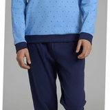 Pigiama Uomo Caldo Cotone Serafino Lungo U956N1 - Biancheria da sogno Pedata