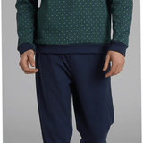 Pigiama Uomo Caldo Cotone Serafino Lungo U956N1 - Biancheria da sogno Pedata