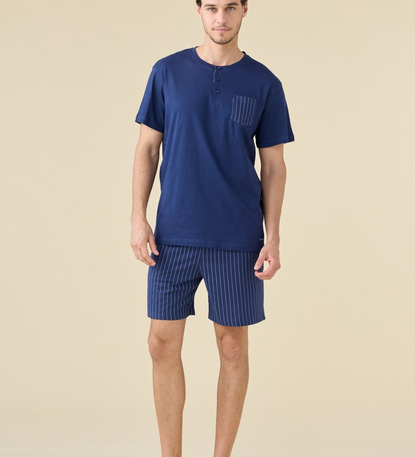 Pigiama Uomo Cotone M/C P/C Noi Di Notte FC3268 - Biancheria da sogno Pedata