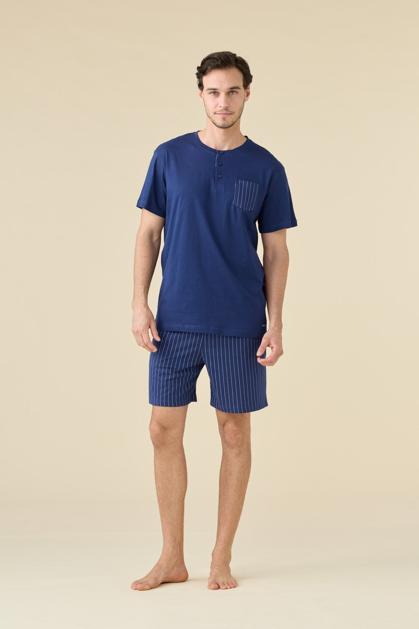 Pigiama Uomo Cotone M/C P/C Noi Di Notte FC3268 - Biancheria da sogno Pedata