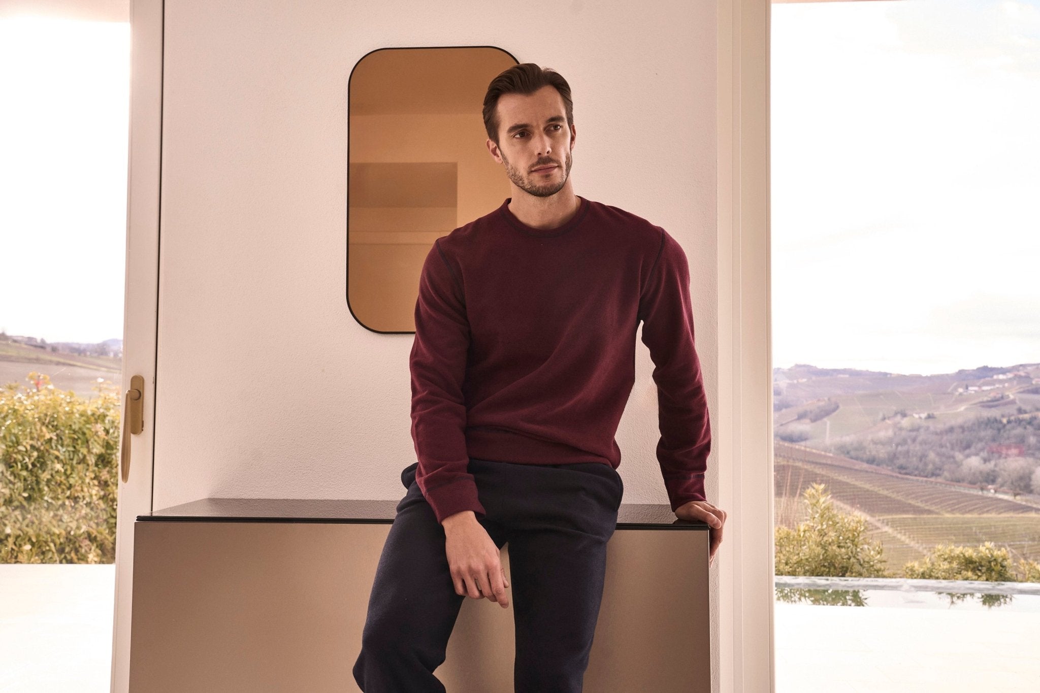 Pigiama Uomo Girocollo Felpato Julipet Ginza - Biancheria da sogno Pedata