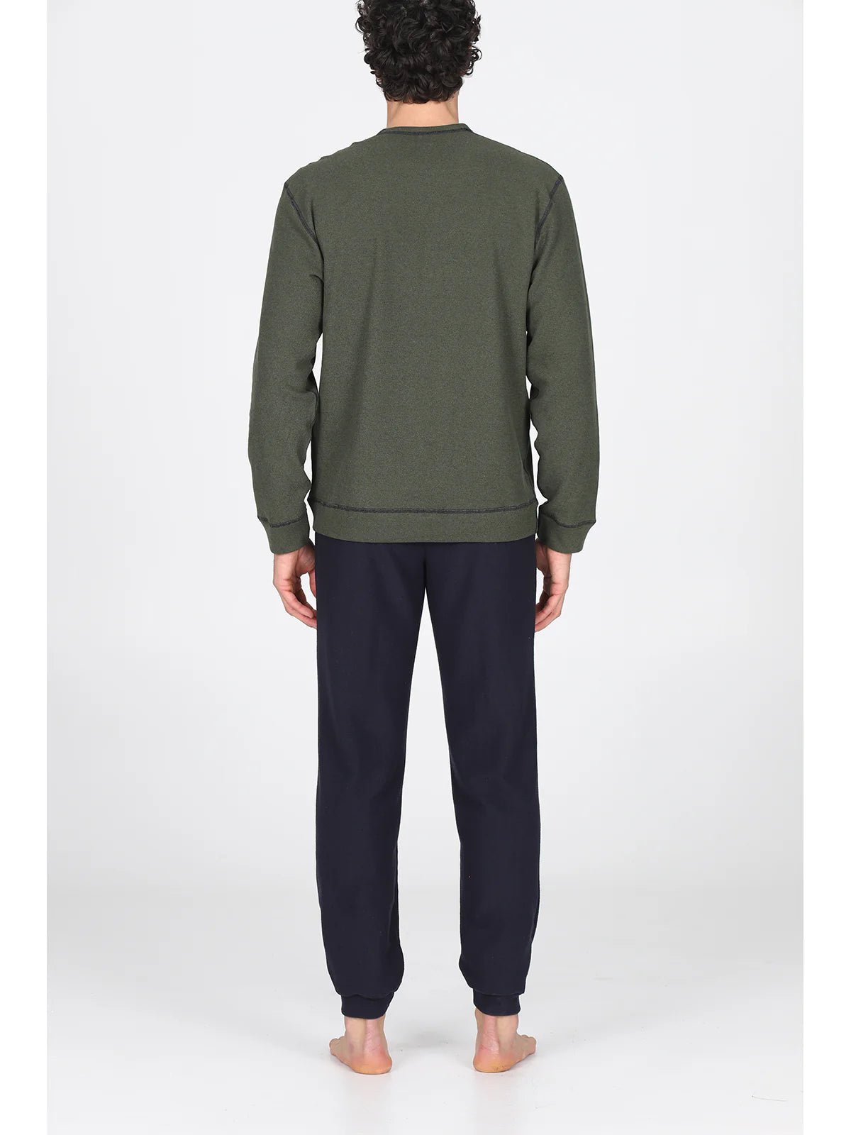 Pigiama Uomo Girocollo Felpato Julipet Ginza - Biancheria da sogno Pedata