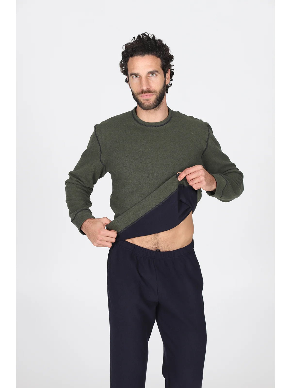 Pigiama Uomo Girocollo Felpato Julipet Ginza - Biancheria da sogno Pedata