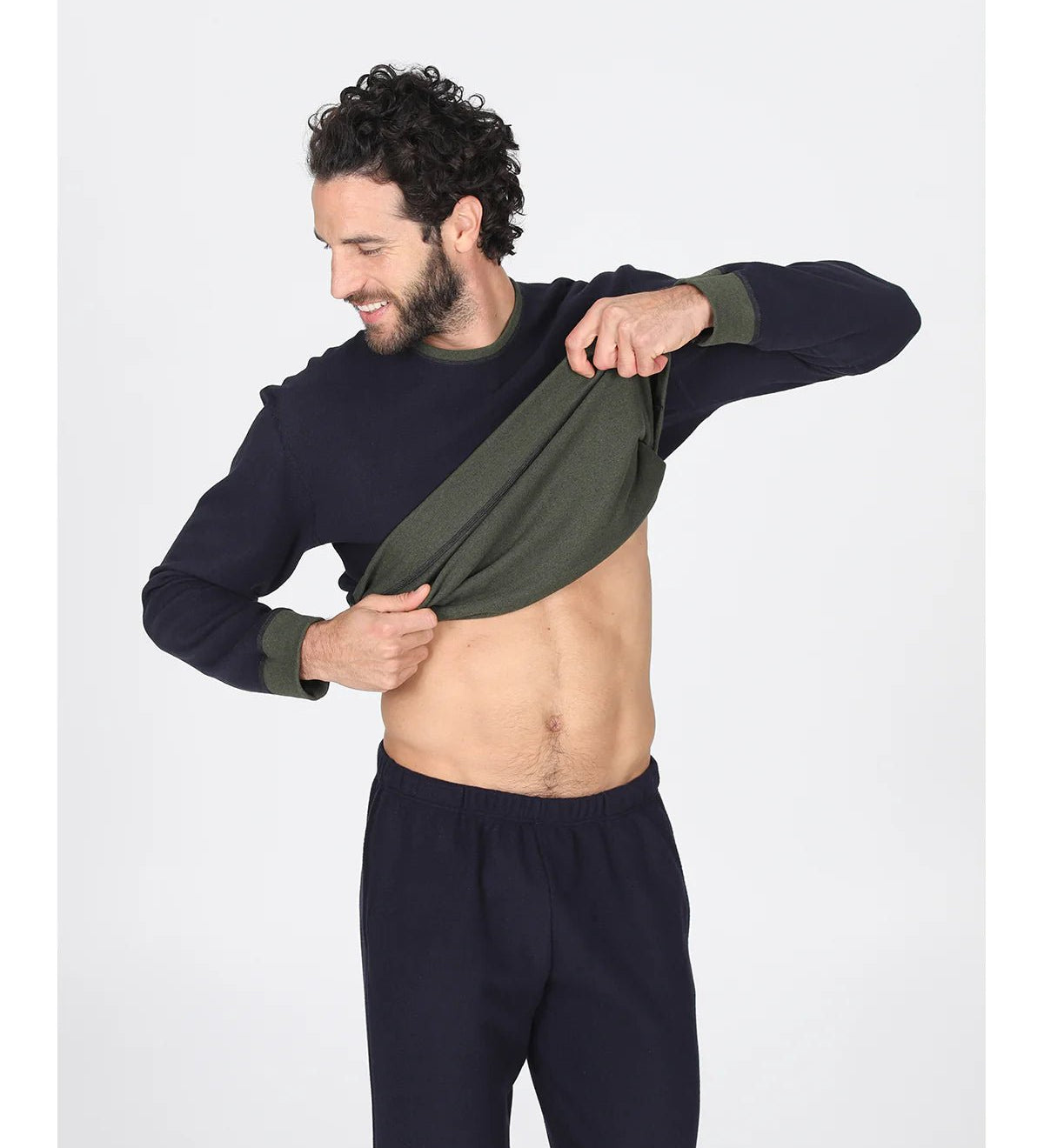 Pigiama Uomo Girocollo Felpato Julipet Ginza - Biancheria da sogno Pedata