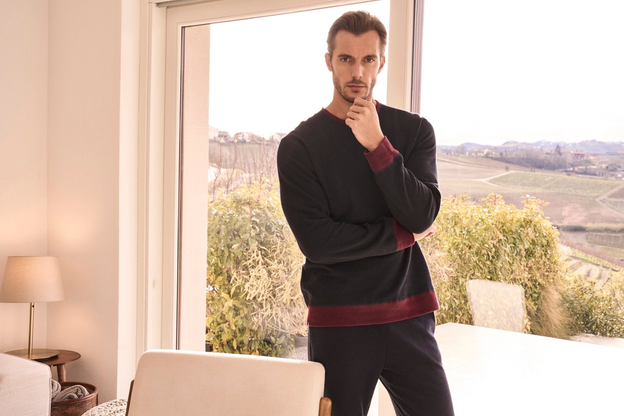 Pigiama Uomo Girocollo Felpato Julipet Ginza - Biancheria da sogno Pedata