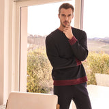 Pigiama Uomo Girocollo Felpato Julipet Ginza - Biancheria da sogno Pedata