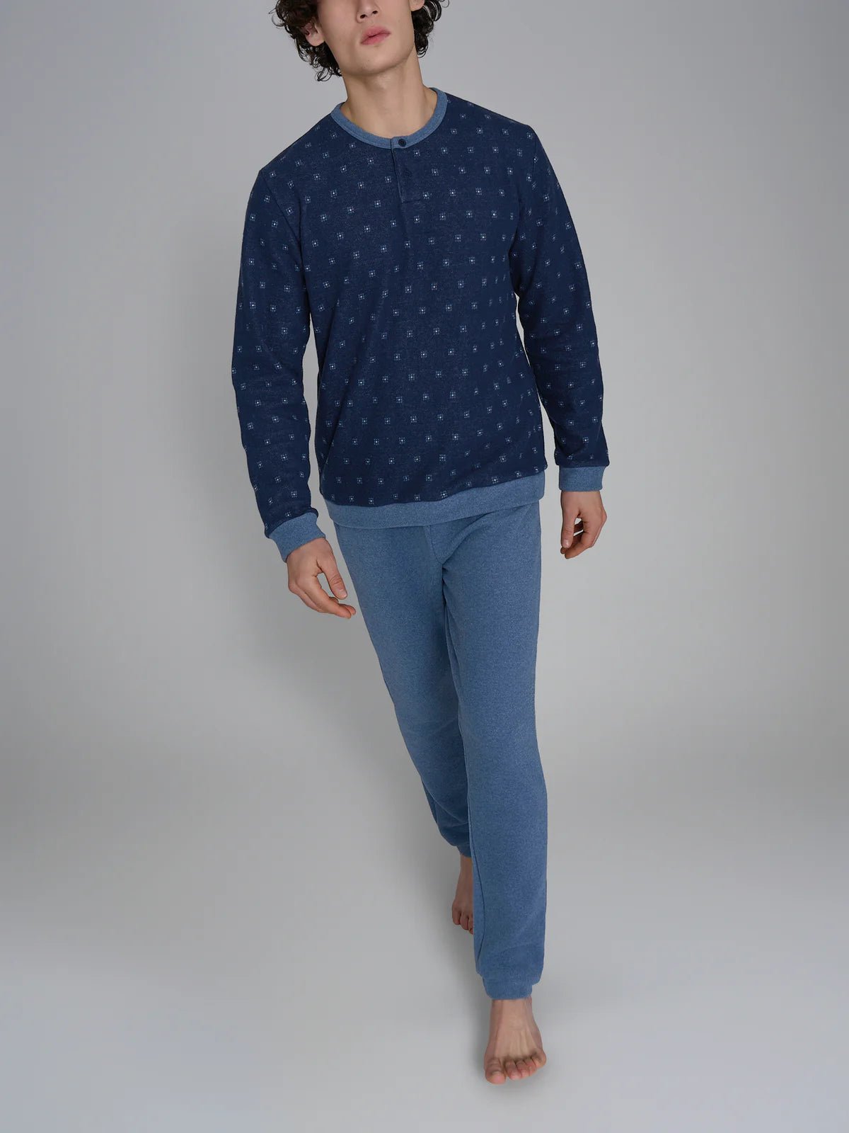 Pigiama Uomo Serafino In Punto Milano Ragno U983N1 - Biancheria da sogno Pedata