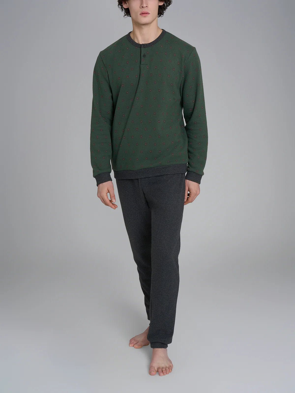 Pigiama Uomo Serafino In Punto Milano Ragno U983N1 - Biancheria da sogno Pedata