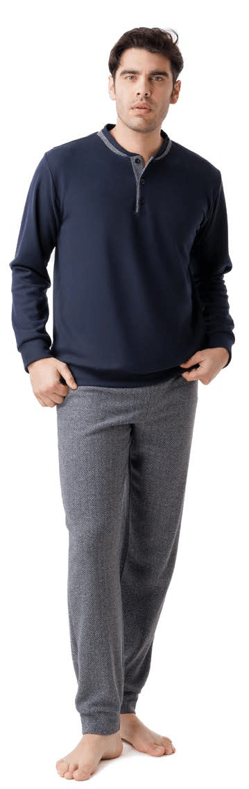 Pigiama Uomo Serafino Punto Milano Jamas IJ9477 - Biancheria da sogno Pedata