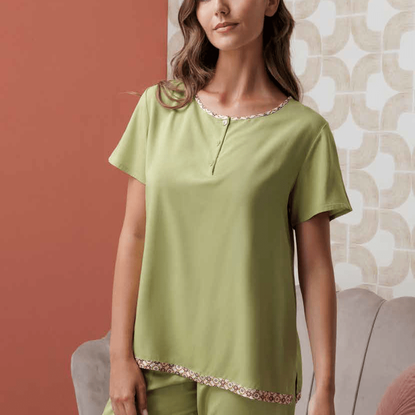 Pigiama Viscosa Serafino Donna Andra M/M P/L 9961 - Biancheria da sogno Pedata