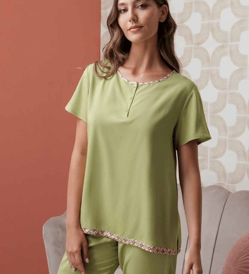 Pigiama Viscosa Serafino Donna Andra M/M P/L 9961 - Biancheria da sogno Pedata