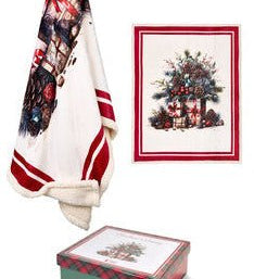 Plaid con Scatola Nuvole di Stoffa 130x160cm - Christmas is Coming - Biancheria da sogno Pedata