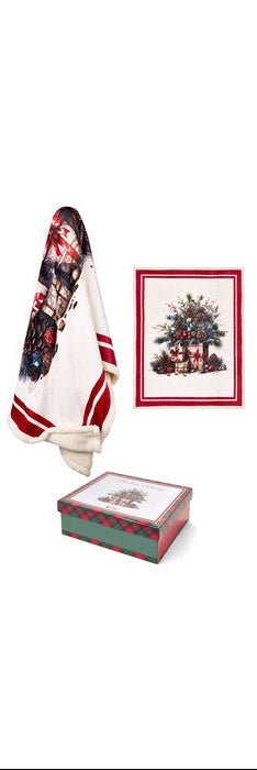 Plaid con Scatola Nuvole di Stoffa 130x160cm - Christmas is Coming - Biancheria da sogno Pedata