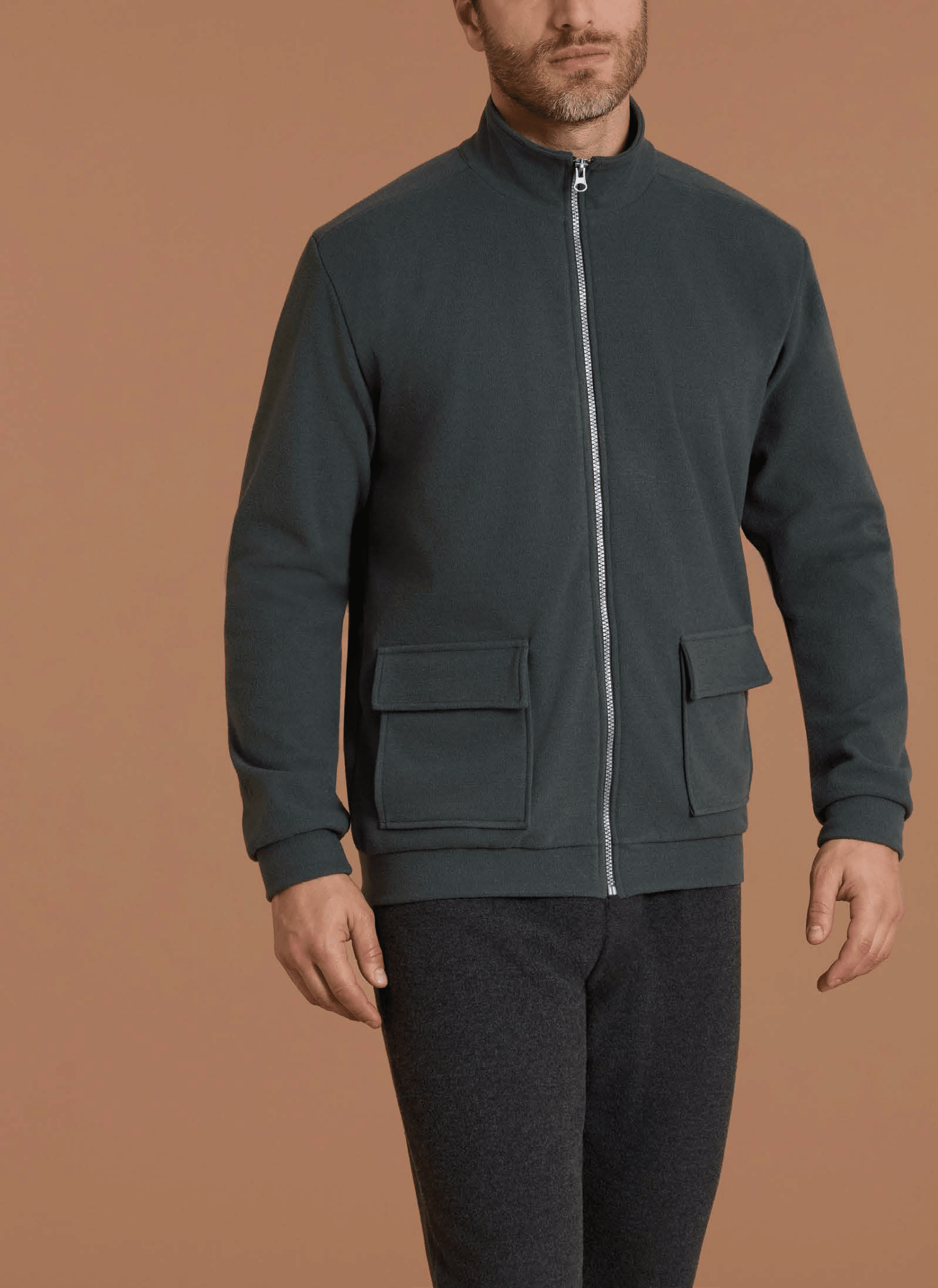 Ragno Giacca con Zip in Cachemere Soft Touch Uomo UA87G7 - Biancheria da sogno Pedata