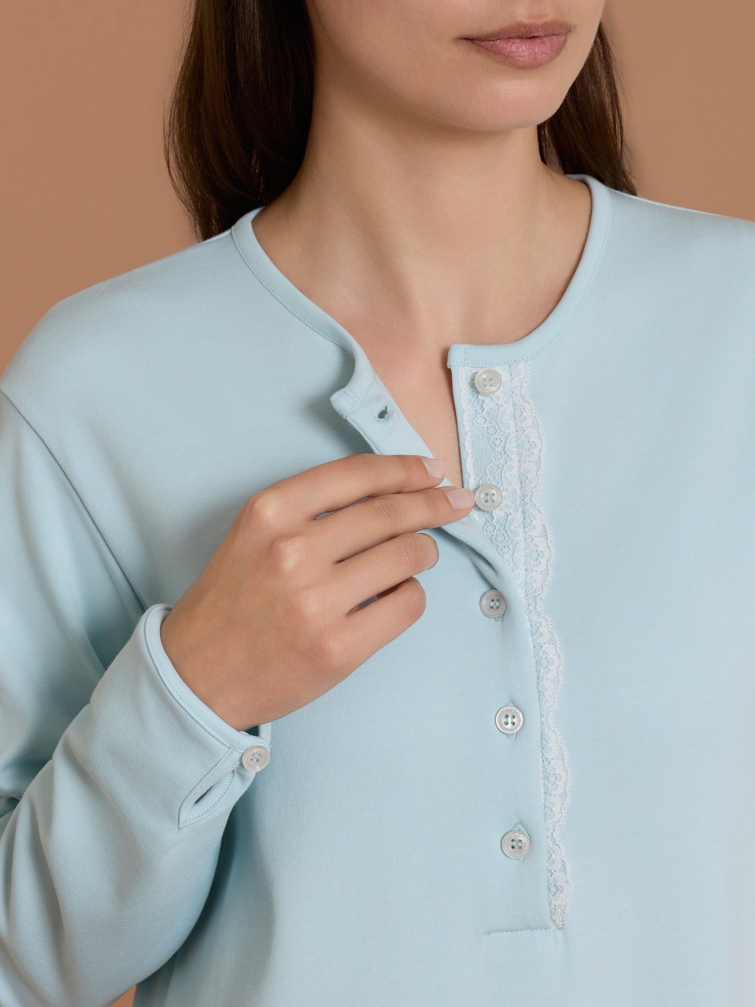 Ragno Pigiama Serafino Donna C. Cotone DT77N1 - Biancheria da sogno Pedata