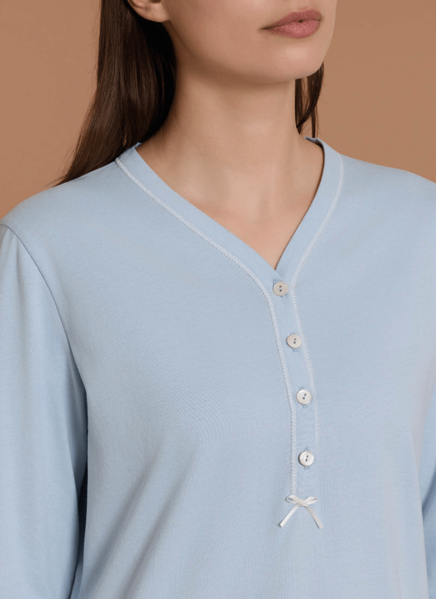 Ragno Pigiama Serafino Donna S.Polsini C.Cotone DU05N1 - Biancheria da sogno Pedata