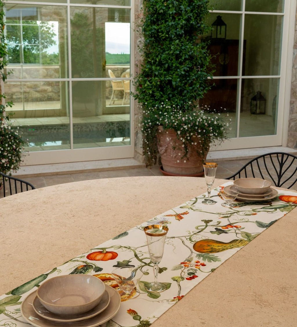 Runner 45x170 in Cotone Tessitura Toscana Telerie Kurbis - Biancheria da sogno Pedata