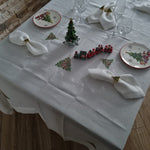Servizio da Tavola x12 in Lino i Maestri Del Ricamo Albero Di Natale - Biancheria da sogno Pedata