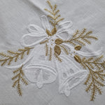 Servizio da Tavola x12 in Lino i Maestri Del Ricamo Campane - Biancheria da sogno Pedata